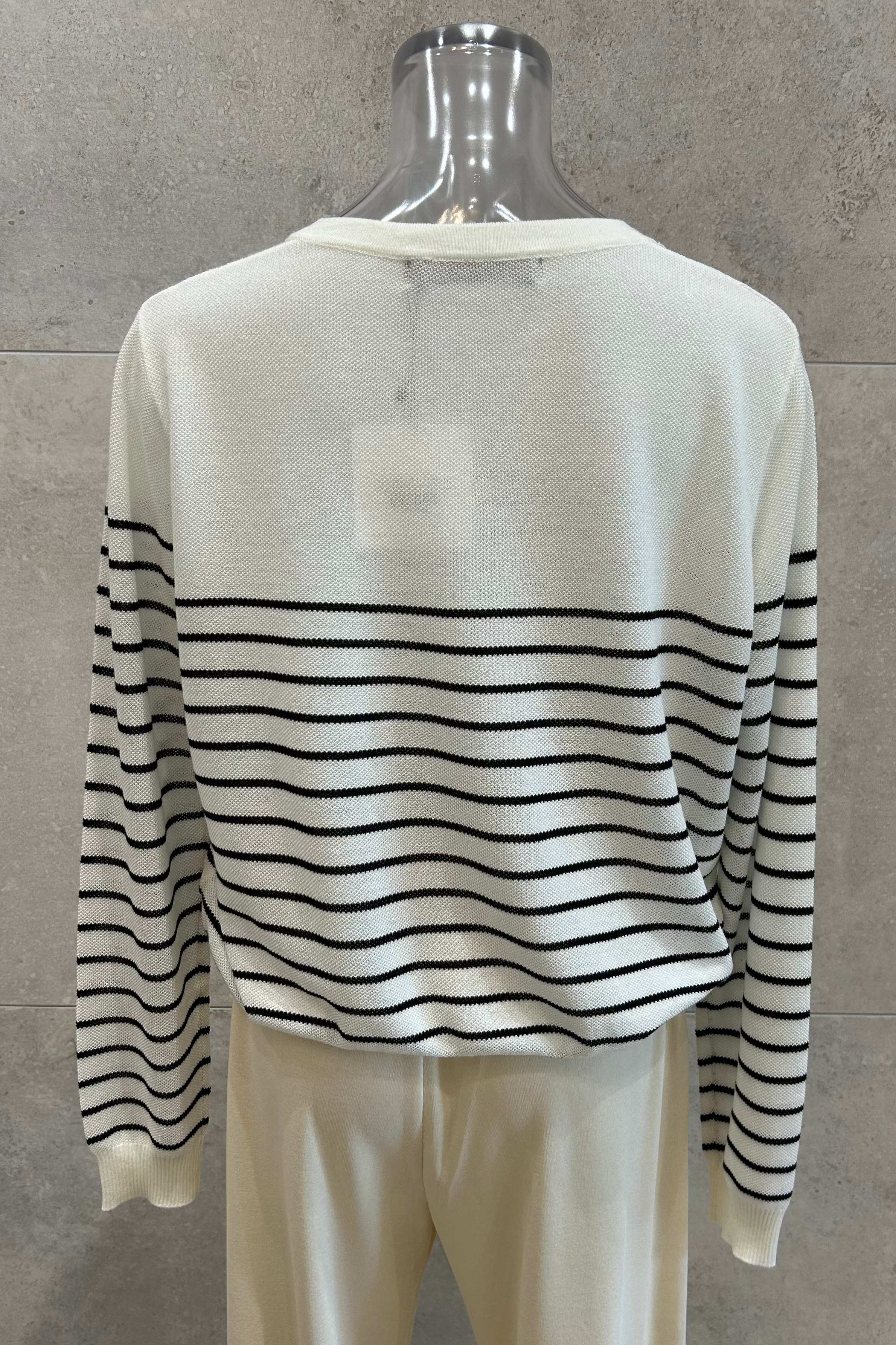 Linen Blend Stripe Cardigan