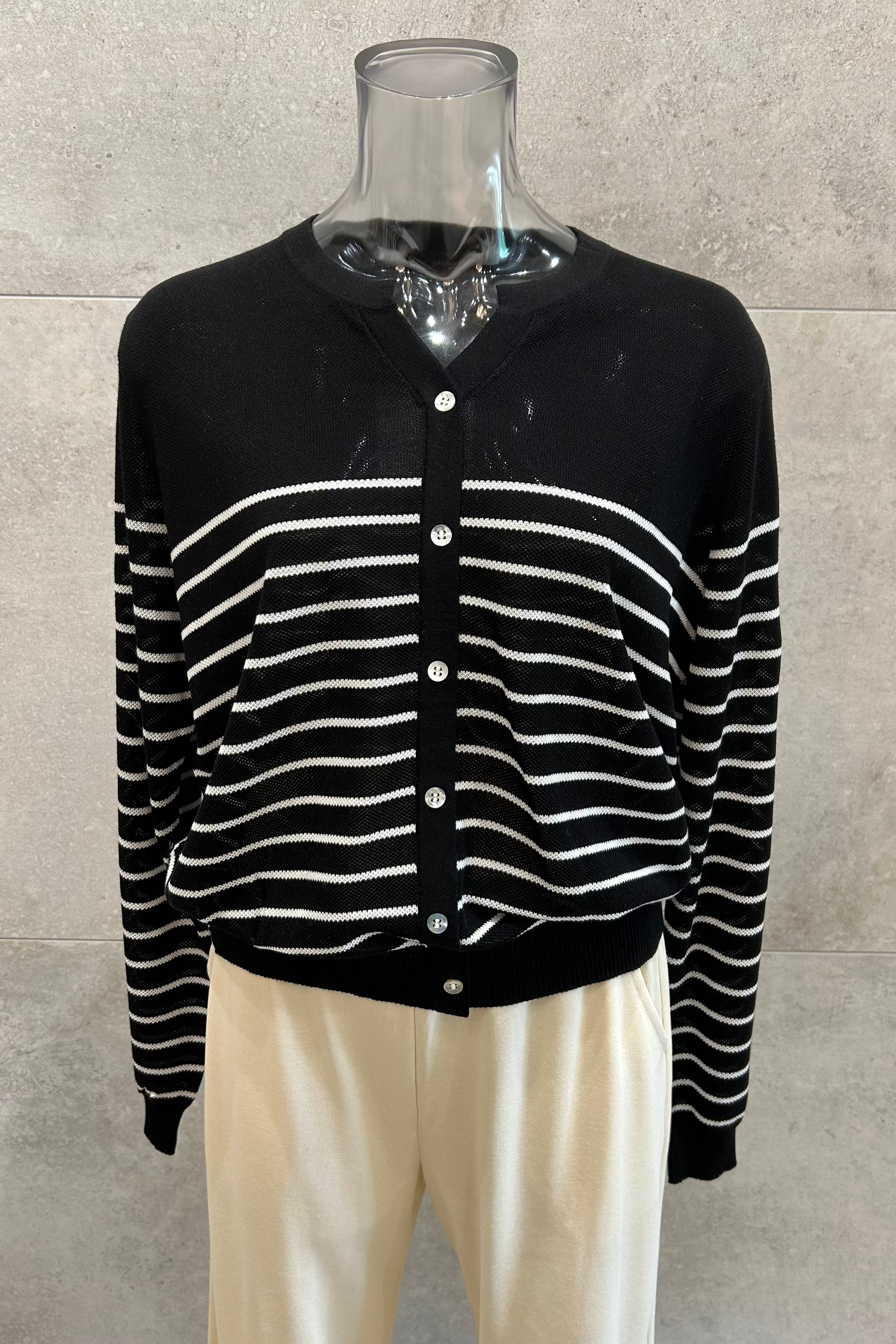 Linen Blend Stripe Cardigan