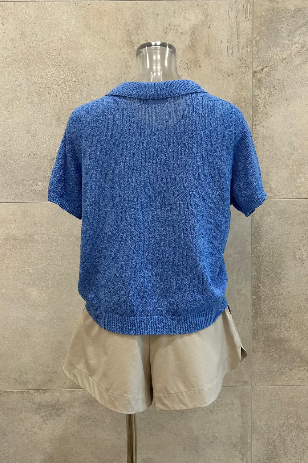 Textured Polo Knit Top