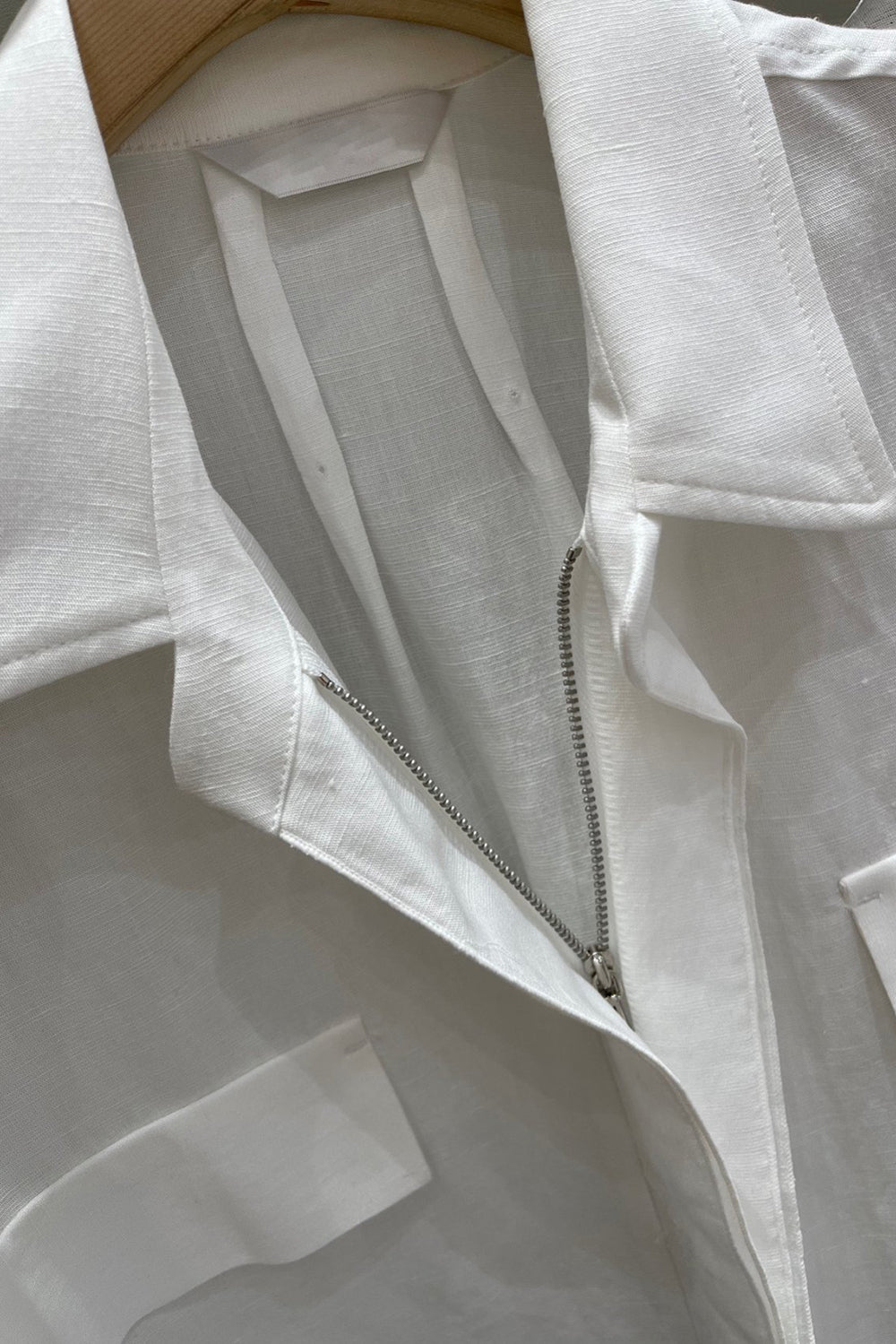 Flap Detail Linen Tunic Shirt