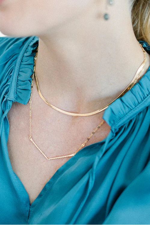 V necklace Gold Fill