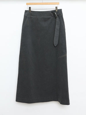 D-Ring Waist Side Slit Midi Skirt