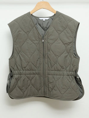 Shirred Waist Quilted Vest