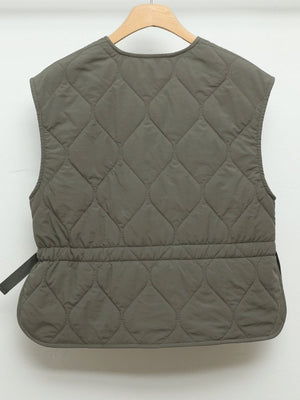 Shirred Waist Quilted Vest