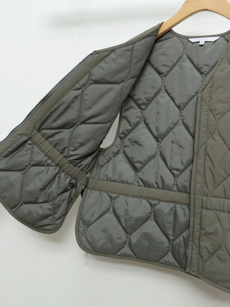 Shirred Waist Quilted Vest