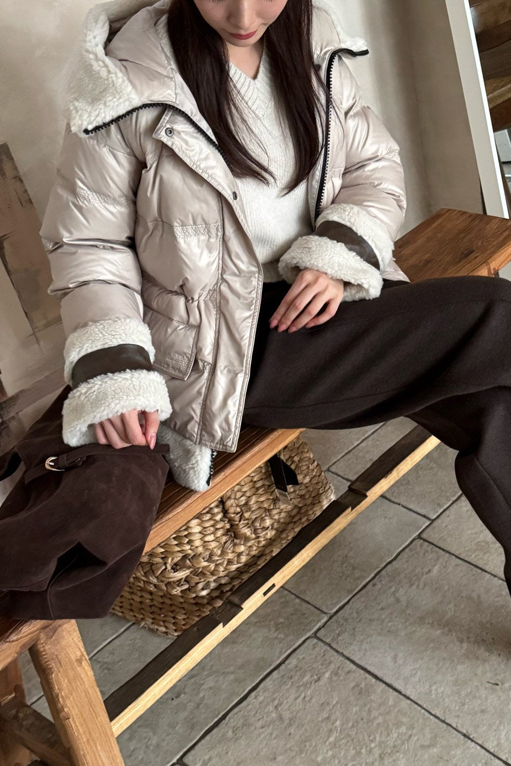 Eira Sherpa Trim Puffer Jacket