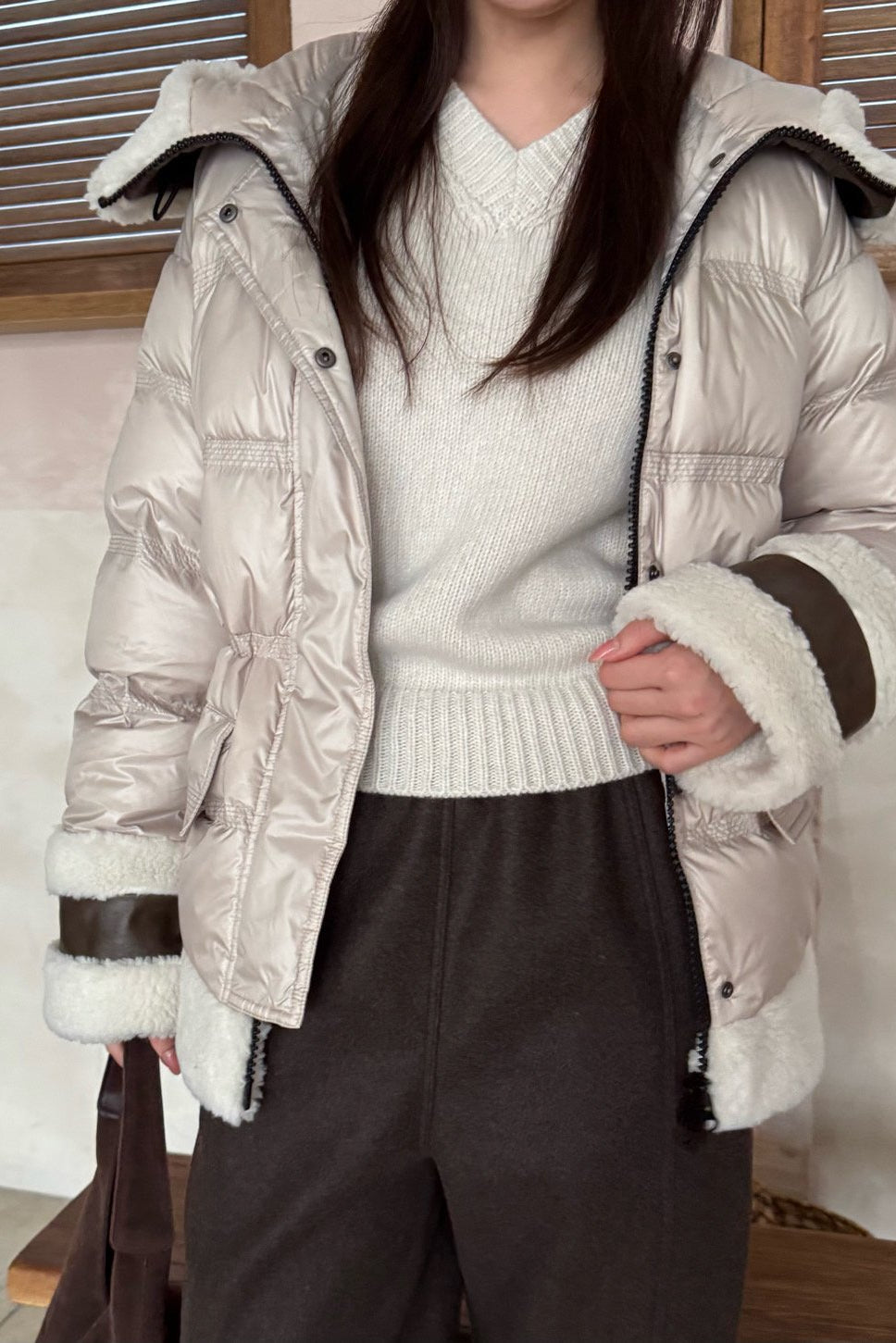 Eira Sherpa Trim Puffer Jacket