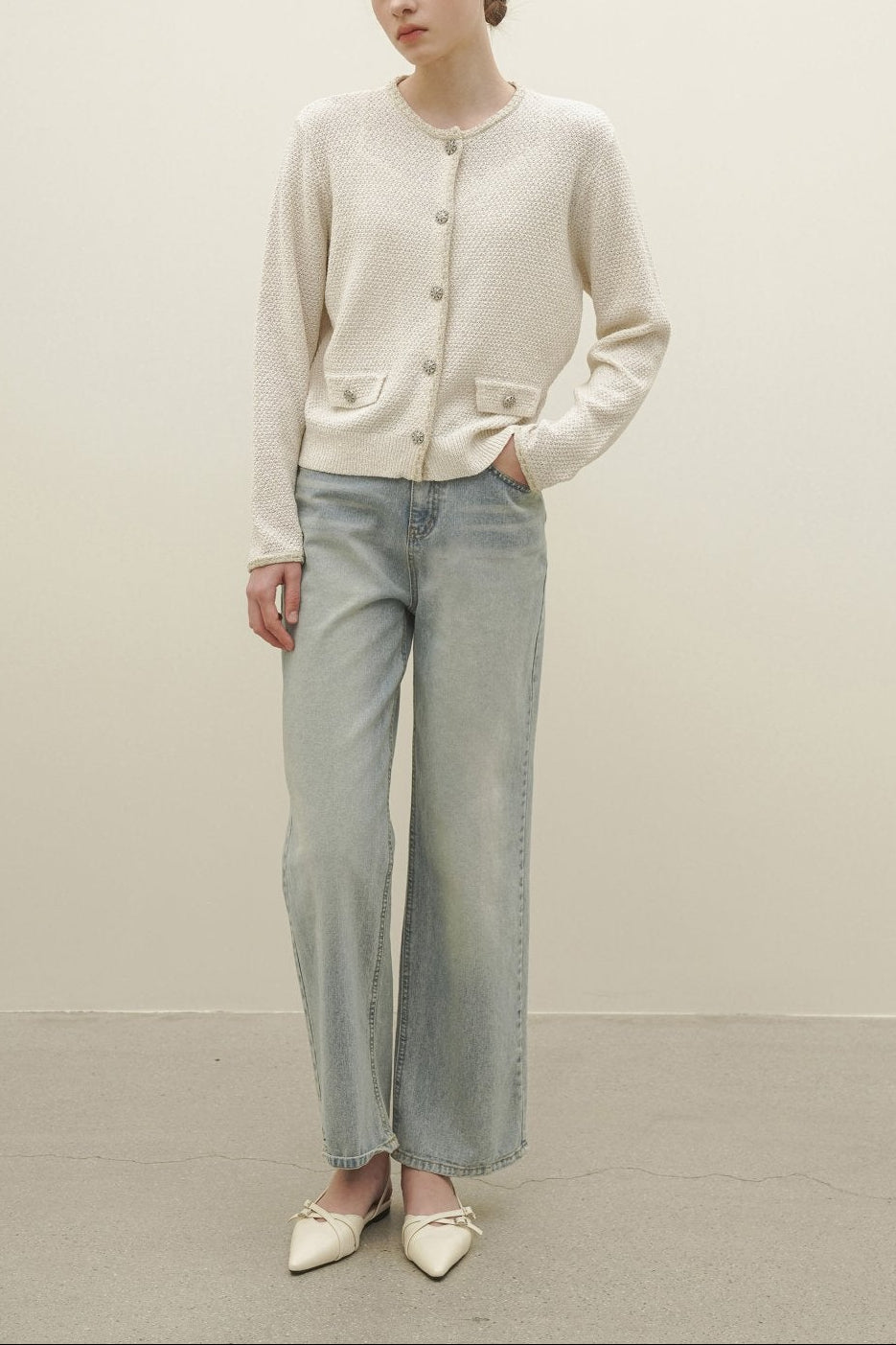 Tweed Sequin Knit Cardigan