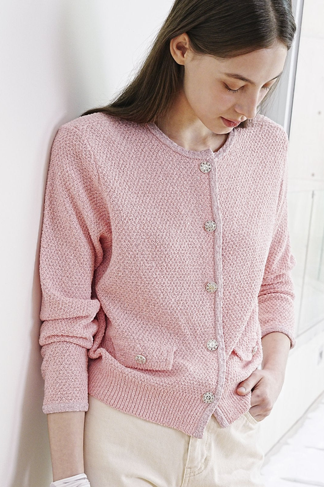 Tweed Sequin Knit Cardigan