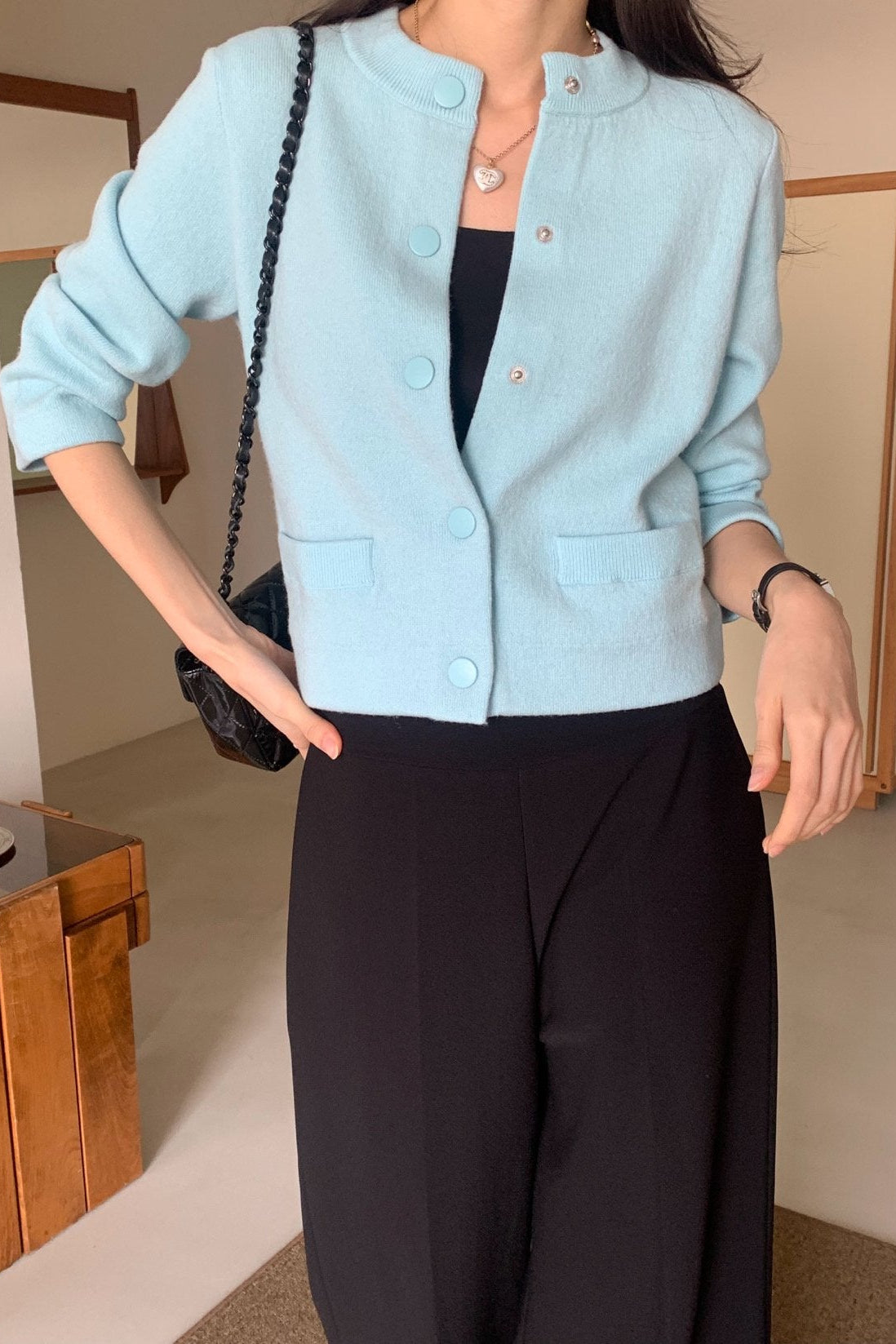 Snap Front Knit Cardigan