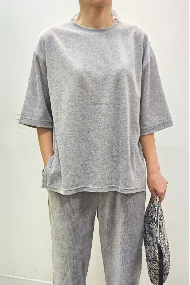 Mia Velour Boxy T-Shirt