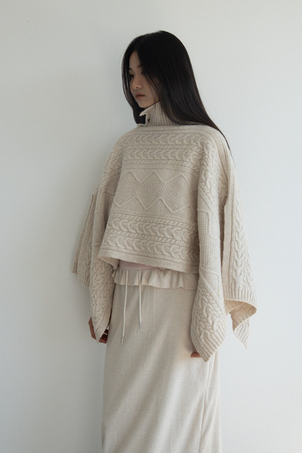 Cable Poncho Sweater