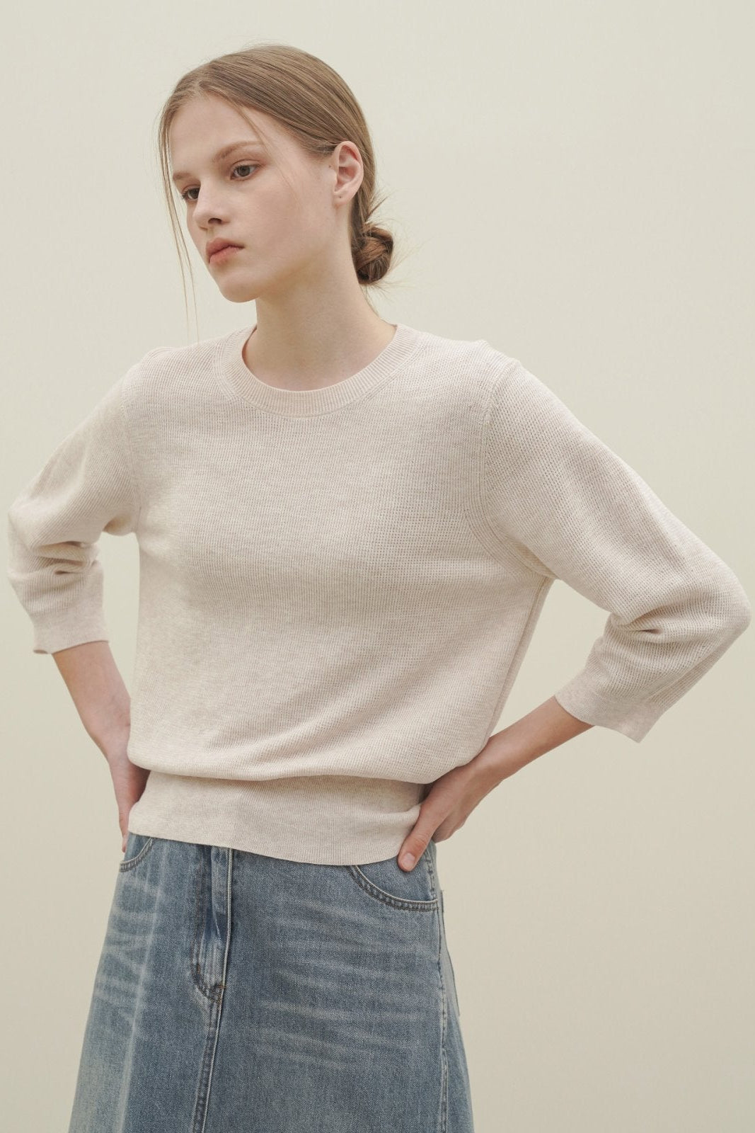 Metallic Mock Neck Knit Top