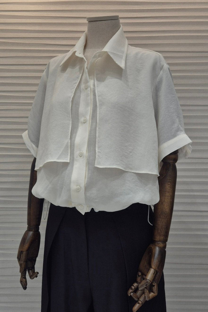 Drawstring Cape Shirt