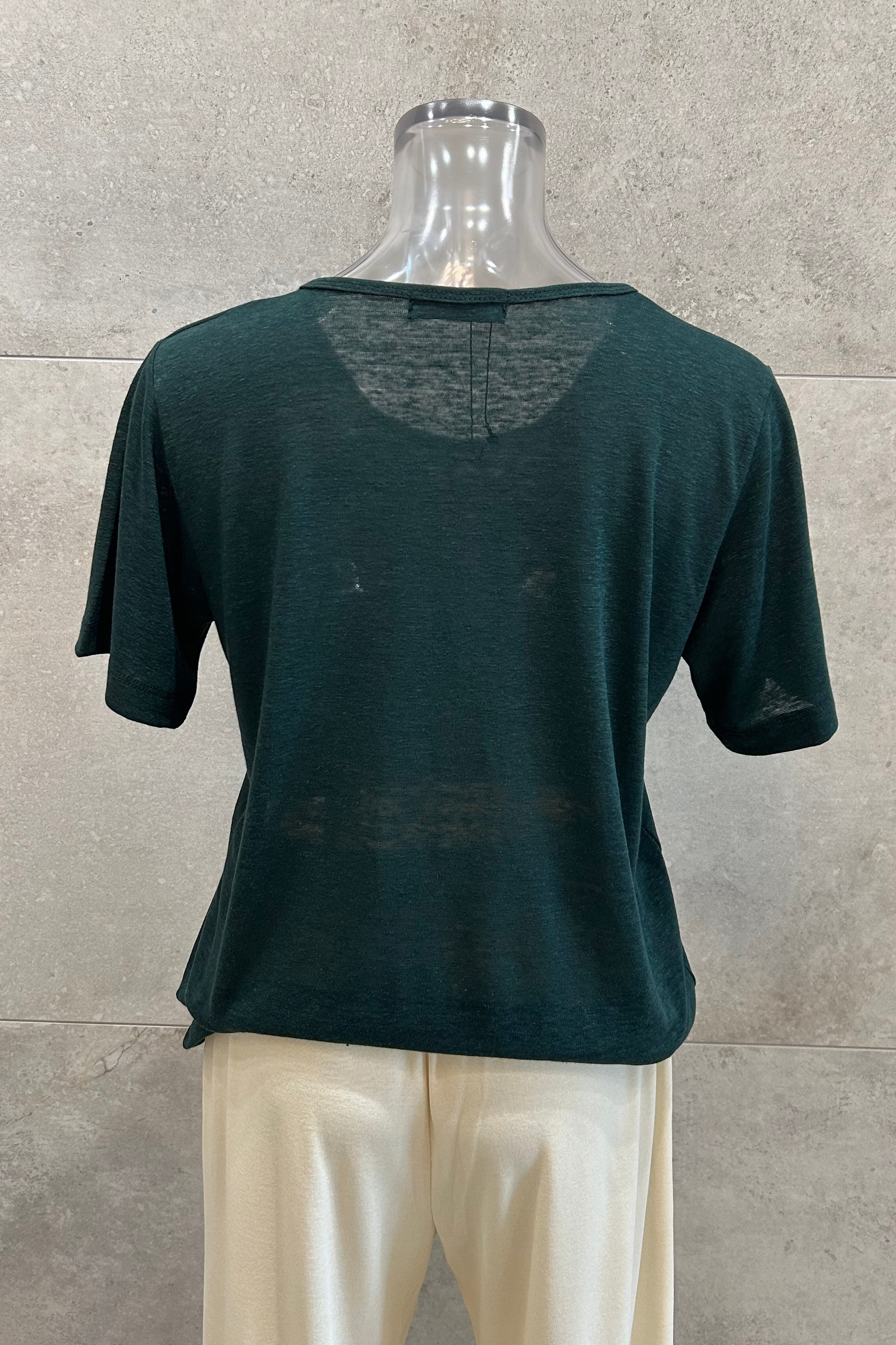 Linen U-Neck T-Shirt