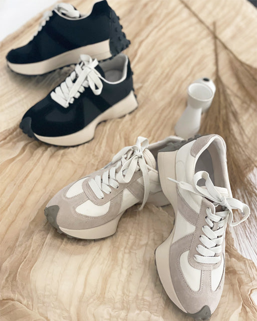 Suede Line Platform Sneakers