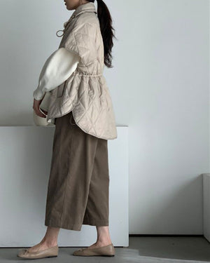 Diamond Quilted Oversized Vest Jacket