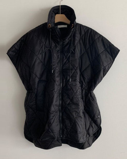 Diamond Quilted Oversized Vest Jacket