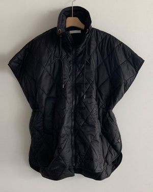 Diamond Quilted Oversized Vest Jacket