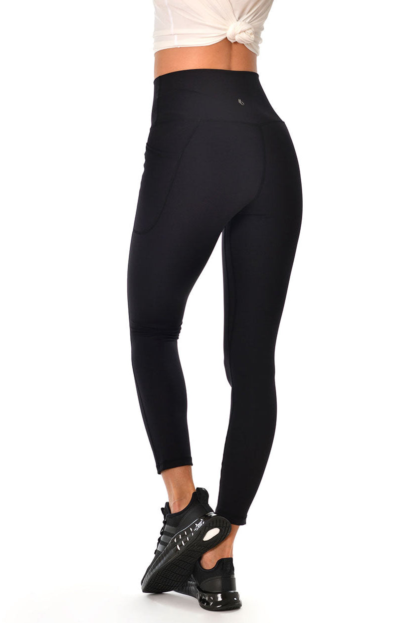 Shop high-waisted women's leggings with side pockets, four-way stretch, and a 25.5-inch inseam. Ideal for workouts, yoga, walking, and everyday wear.