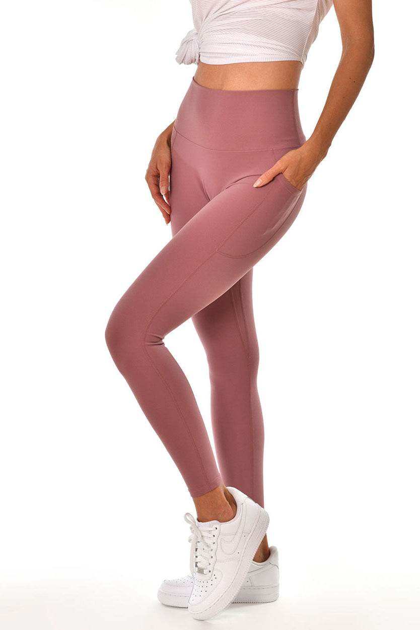 Shop high-waisted women's leggings with side pockets, four-way stretch, and a 25.5-inch inseam. Ideal for workouts, yoga, walking, and everyday wear.