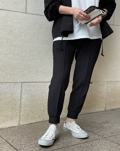 Black stretch jogger pants 
